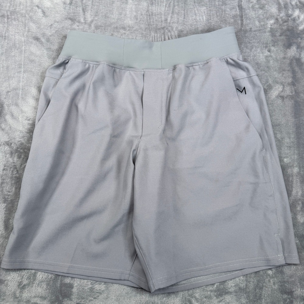 Maven ThreadAthletic Shorts Mens Size S Light Gray Elastic Waist Zipper‎ Pocket